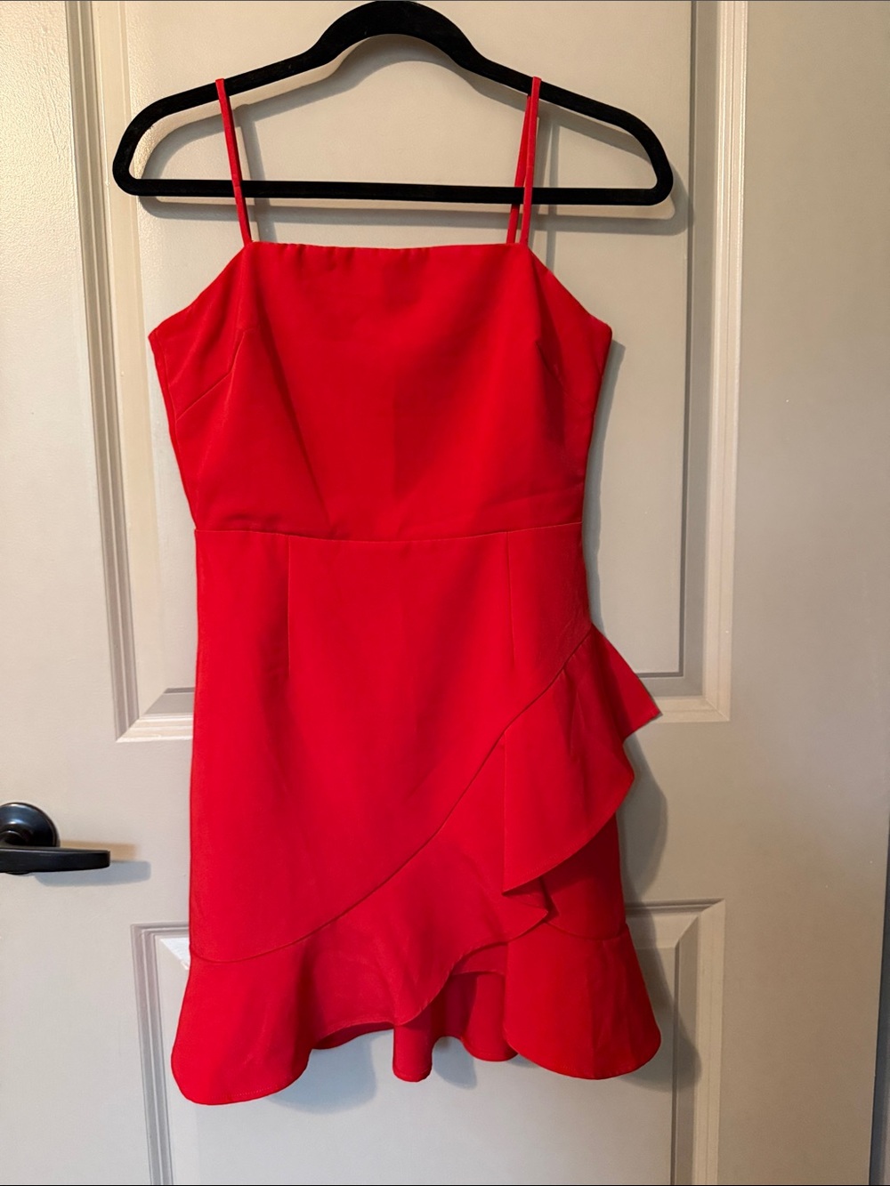 Lulus Red Spaghetti-Strap Ruffle Mini Dress